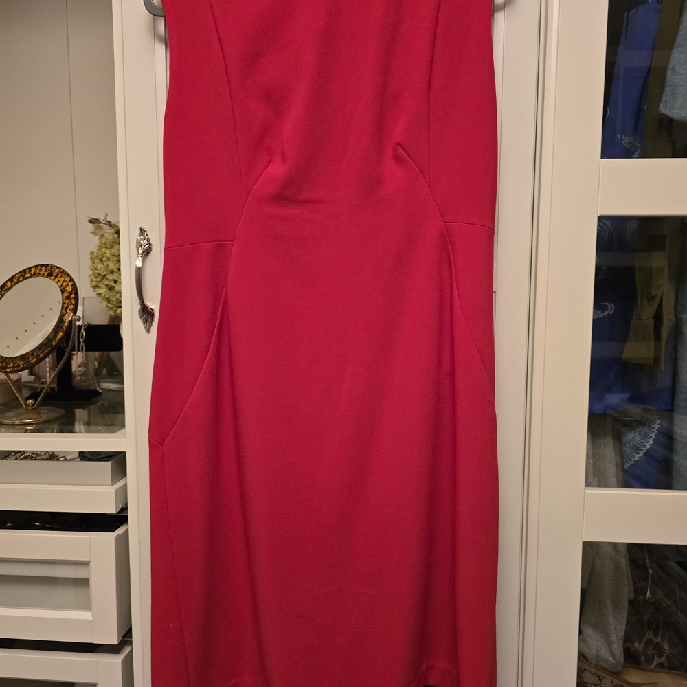 Donna Karan Vibrant Red Midi Dress